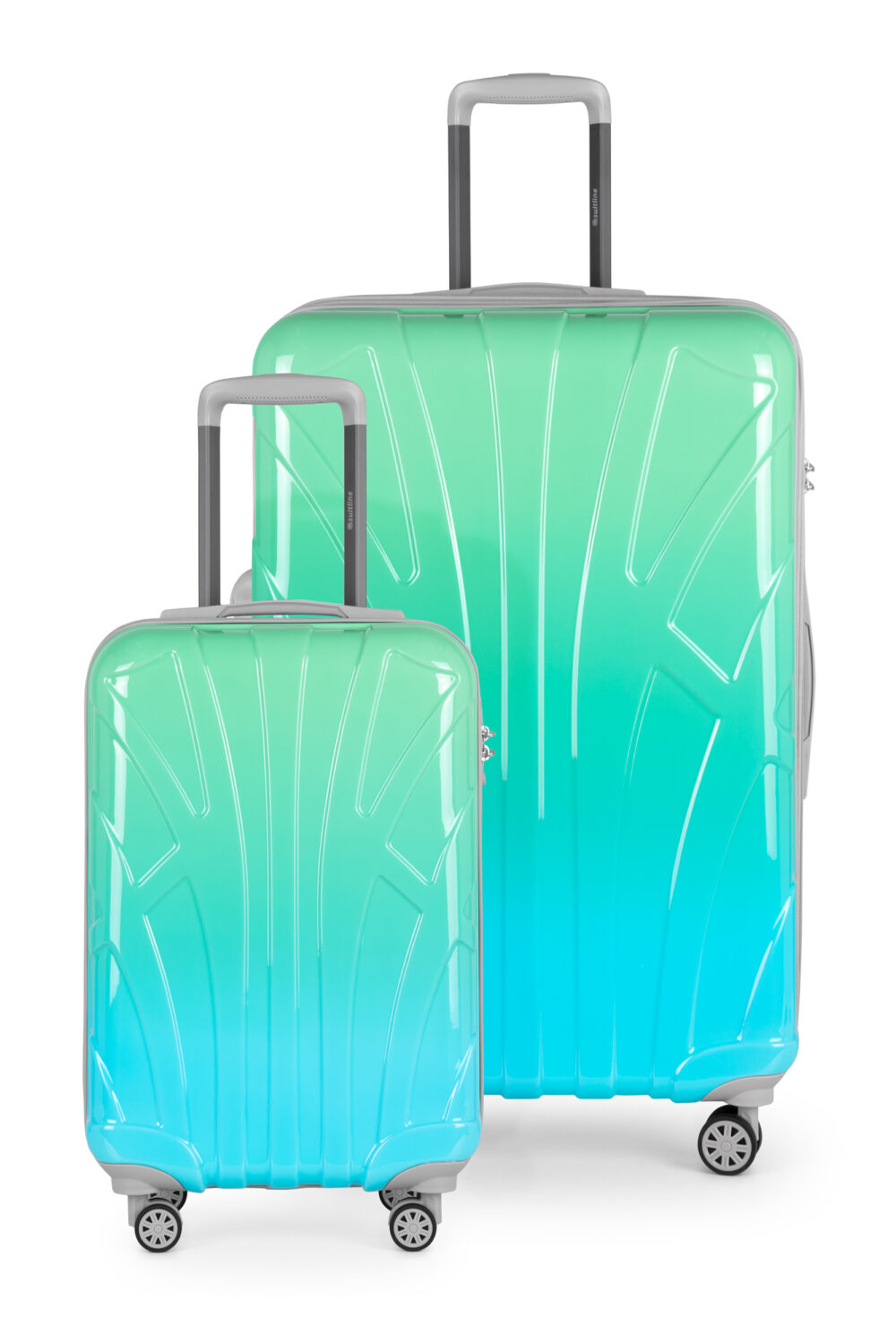 Koffer-Set Damen grün-blau Verlauf, Fashion Trolley Bags